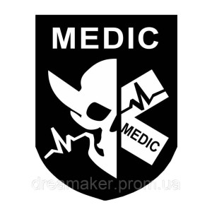 Шеврон с черепом "MEDIC" (AN-12-291)