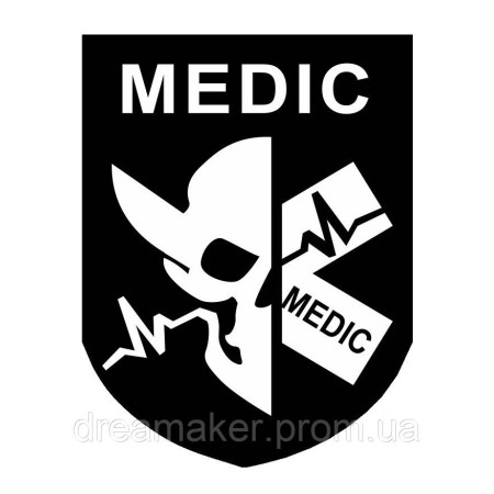 Шеврон с черепом "MEDIC" (AN-12-291)