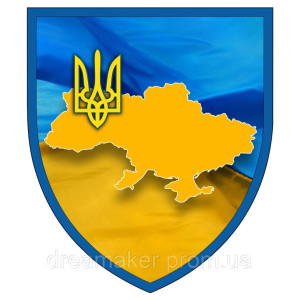 Шеврон патриотический "Украина" флаг тризуб карта (AN-12-442)