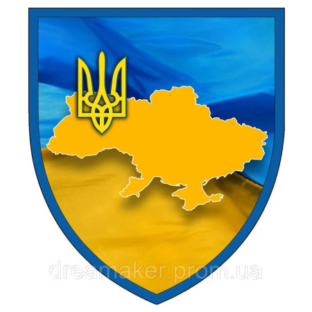 Шеврон патриотический "Украина" флаг тризуб карта (AN-12-442)