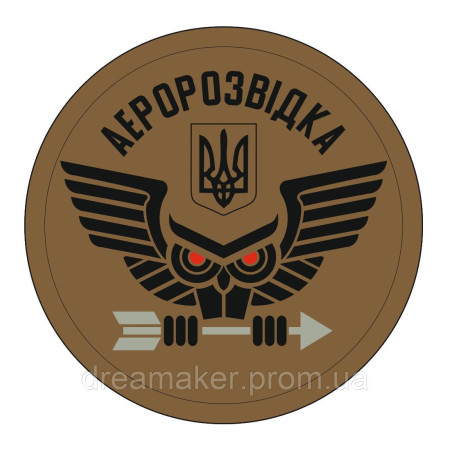 Шеврон "Аеророзвідки України" сова (AN-12-211-2)