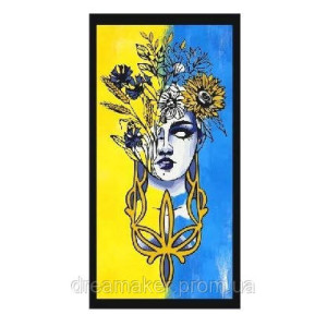 Шеврон "Украинка" с Тризубом и флагом (AN-12-482)