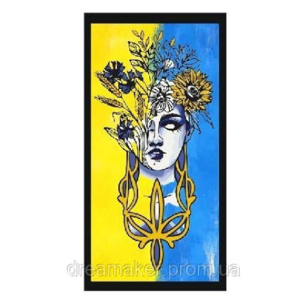 Шеврон "Украинка" с Тризубом и флагом (AN-12-482)