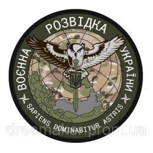 Шеврон "Военная разведка Украины" сова (AN-12-208-2)