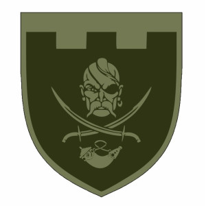 Шеврон 129 ОБрТрО Казак с саблями Полевой (AN-12-629-2)