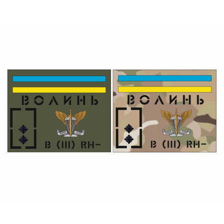 Шеврон воинское звание и группа крови ДШВ Шевроны на заказ Шевроны на липучке патчи ВСУ (AN-12-7-3)