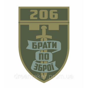 Шеврон 206 окремий батальйон територіальної оборони (206 ОБтТрВ) (AN-12-311-16)
