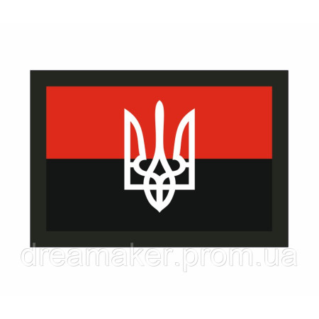 Шеврон красно-флаг УПА с тризубом Украины (AN-12-476-5)