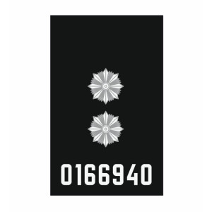 Шеврон погон лейтенант полиции с номером жетона (AN-12-300-20)