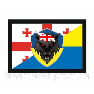 Шеврон флаг грузинский легион Грузия-Украина (AN-12-537-12)
