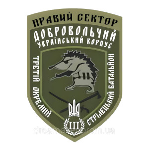 Шеврон Правый сектор Добровольческий украинский корпус (3 ОСБ) (AN-12-214-5)