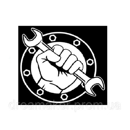 Шеврон механик "Кулак и гаечный ключ" техник ремонтник (AN-12-814)