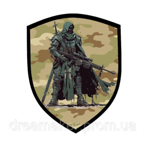 Шеврон Рыцарь тамплиер с автоматом (AN-12-869). Photo 2