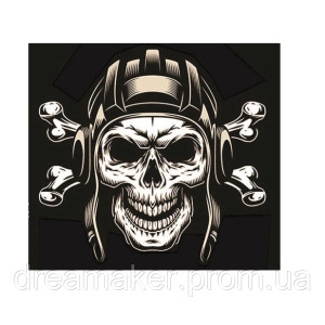 Шеврон "Боевой танкист" череп в шлеме (AN-12-881)