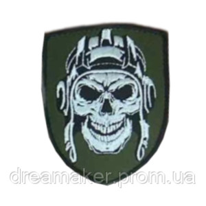 Шеврон "Боевой танкист" череп в шлеме (AN-12-881). Photo 3