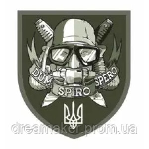 Шеврон водолаз "пока дышу надеюсь" (dum spiro spero) (AN-12-912)