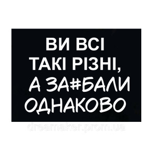 Шеврон "Ви всі такі різні, а за*бали однаково" (AN-12-943-2). Photo 2