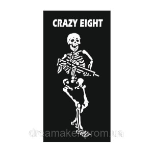 Шеврон скелет с автоматом "crazy eight skeleton" (AN-12-1013)