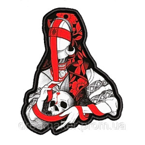 Шеврон украинка с черепом (AN-12-1018)
