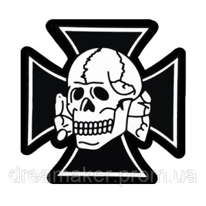 Шеврон Мертвая голова немецкий крест (AN-12-1034)