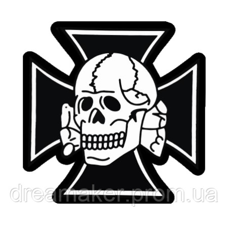 Шеврон Мертвая голова немецкий крест (AN-12-1034)