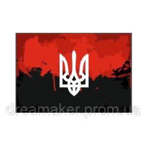 Шеврон красно-флаг УПА с тризубом Украины (AN-12-476-6)