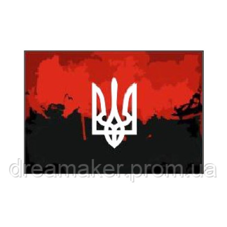 Шеврон красно-флаг УПА с тризубом Украины (AN-12-476-6)
