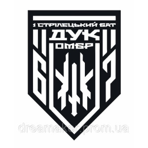 Шеврон 1 стрелковый батальон "Дук" (67 ОМБр) полевой (AN-12-938-3). Photo 2