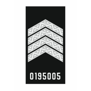 Шеврон погон Старший сержант поліції з номером жетону Погон старшого сержанта поліції (AN12-300-31)