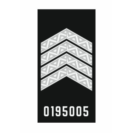 Шеврон погон Старший сержант поліції з номером жетону Погон старшого сержанта поліції (AN12-300-31)