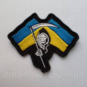 Шеврон "Смерть із косою" прапор України (AN-12-193-8)