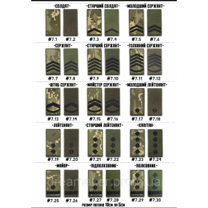 Погоны все звания Вооруженные силы Украины Погон (вш-7). Photo 2