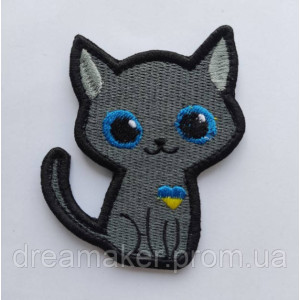 Шеврон серый котик (вш-359)
