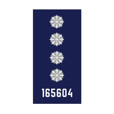 Шеврон погон Капитан полиции с номером жетона (AN-12-300-34)
