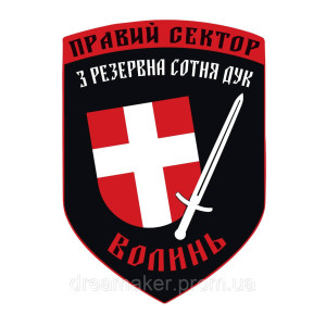 Шеврон Правый сектор 3 резервная сотня ДУК Волынь (AN-12-1169)