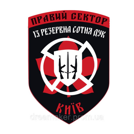 Шеврон Правый сектор 13 резервная сотня ДУК (Киев) (AN-12-1176)