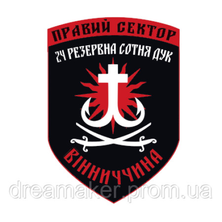 Шеврон Правий сектор 24 резервна сотня ДУК (Вінниччина) (AN-12-1184)