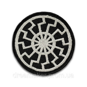 Шеврон черное солнце белая (вш-133)