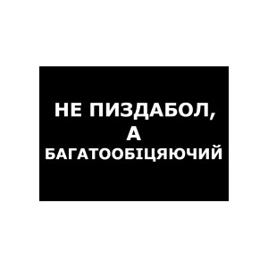 Шеврон "Не пиздабол, а многообещающий" (AN-12-1293)