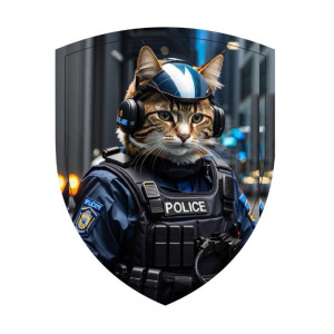 Шеврон поліцейський котик "police" (AN-12-1454)