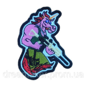 Шеврон бойовий єдиноріг з гвинтівкою (ВШ-675)