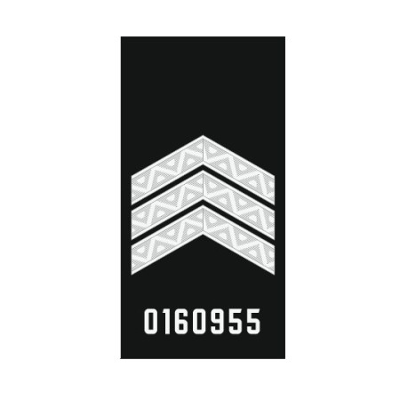 Шеврон погон сержант поліції з номером жетону Погон старшого сержанта поліції (AN12-300-36)