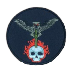 Шеврон военная разведка сова с мечом на черепе (вш-708)