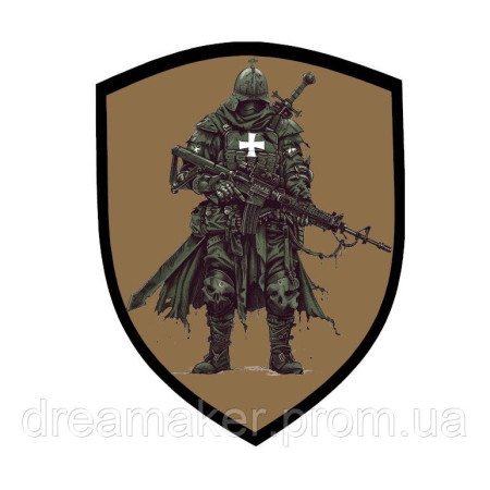 Шеврон Рыцарь тамплиер с автоматом койот (AN-12-869-4)