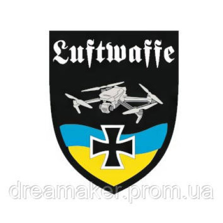 Шеврон оператор дрону "Luftwaffe" Люфтваффе прапор України хрест (AN-12-1487-12)