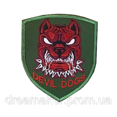 Шеврон диявольський собака "Devil dogs" angry red (ВШ-846)