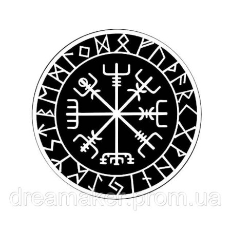 Шеврон Вегвісир рунический компас вікінгів Vegvisir Viking Compass Norse Rune (AN-18-314-2)