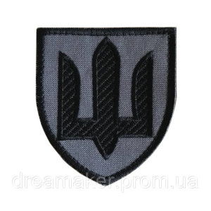 Шеврон черный тризуб Украины (AN-12-101-13)