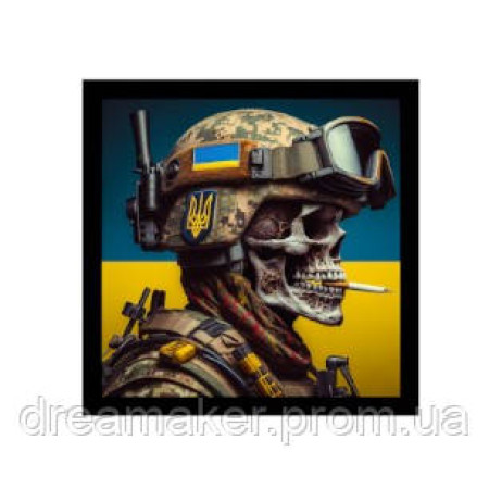 Шеврон череп український солдат ЗСУ з Прапором України ЗСУ (AN-12-1703)