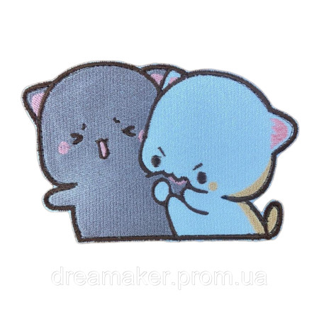 Шеврон котики "Я всегда рядом" Моти Пич и Гома вышивка (вш-395-2)